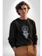 Falcı Meditasyon Yoga Dağın Üstünde Kadın Erkek Siyah Baskılı Sweatshirt 3