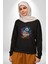 Sevimli Bebek Ejderha Elmas Yumurta Kadın Erkek Siyah Baskılı Sweatshirt 1