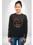 Basketbol Potası Bulutlu Siyah Kadın Erkek Siyah Baskılı Sweatshirt 2