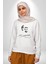 Kemal Atatürk Imza ve Silüet Kadın Erkek Beyaz Baskılı Sweatshirt 5