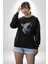 Bull Terier Köpek Havlama Kadın Erkek Siyah Baskılı Sweatshirt 1
