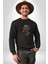 Zombi Kafası Kadın Erkek Siyah Baskılı Sweatshirt 4