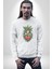 Kalp Parmak Kız Yeşillik Mutluluk Kadın Erkek Beyaz Baskılı Sweatshirt 5