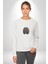 Kuru Kahve Çekirdeği Beyin Kadın Erkek Beyaz Baskılı Sweatshirt 3