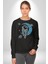 Astronot Uzayda Sıkılmış Kadın Erkek Siyah Baskılı Sweatshirt 4