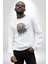 Kasket Miğfer Goril Savaşcı Kadın Erkek Beyaz Baskılı Sweatshirt 4