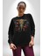 Bereket Fil Hintli Tasarım Kadın Erkek Siyah Baskılı Sweatshirt 2