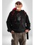 Asyalı Japon Samuray Savaşcı Kadın Erkek Siyah Baskılı Sweatshirt 2
