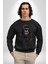 Asyalı Japon Samuray Savaşcı Kadın Erkek Siyah Baskılı Sweatshirt 3