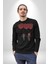 Sevgili Balon Aşk Salıncak Sevgililer Günü Kadın Erkek Siyah Baskılı Sweatshirt 3