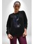 Cadılar Siyah Güller Kadın Erkek Siyah Baskılı Sweatshirt 1