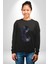 Cadılar Siyah Güller Kadın Erkek Siyah Baskılı Sweatshirt 5