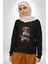 Cavailer King Charles Spaniel Karate Kadın Erkek Siyah Baskılı Sweatshirt 1