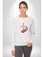 Resim Fırcası Kadın Erkek Beyaz Baskılı Sweatshirt 4
