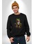 Frog Kurbağa Prens Kadın Erkek Siyah Baskılı Sweatshirt 1