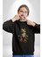 Frog Kurbağa Prens Kadın Erkek Siyah Baskılı Sweatshirt 2