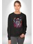 Ay Mars Astronot Kadın Erkek Siyah Baskılı Sweatshirt 5