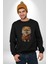 Teacup Pomernian Çeket  Kadın Erkek  Siyah Baskılı Sweatshirt 1