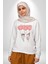 Sevgili Balon Aşk Salıncak Sevgililer Günü Kadın Erkek Beyaz Baskılı Sweatshirt 1