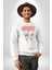 Sevgili Balon Aşk Salıncak Sevgililer Günü Kadın Erkek Beyaz Baskılı Sweatshirt 2