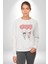 Sevgili Balon Aşk Salıncak Sevgililer Günü Kadın Erkek Beyaz Baskılı Sweatshirt 5