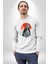 Tokyo Revengers Mikey Red Moon Kadın Erkek Beyaz Sweatshirt 3