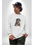 Puppy Köpek Rottweiler Kadın Erkek Beyaz Baskılı Sweatshirt 3