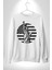 Özgürlük Anıtı ve Amerikan Bayrağı Silüeti Kadın Erkek Beyaz Sweatshirt 4