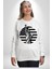 Özgürlük Anıtı ve Amerikan Bayrağı Silüeti Kadın Erkek Beyaz Sweatshirt 5