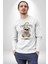 Gerçeklikten Uzak Tutun Kadın Erkek Beyaz Sweatshirt 2