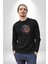 Su Aygırı Hipopotamo Renkli Kadın Erkek Siyah Baskılı Sweatshirt 1