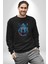 Su Aygırı Hipopotamo Renkli Kadın Erkek Siyah Baskılı Sweatshirt 1