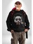 Kulaklıklı Hipster Portre Panda Kadın Erkek Siyah Baskılı Sweatshirt 2