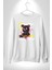 Dışarı Çık ve Oynayalım Teddy Kadın Erkek Beyaz Sweatshirt 5