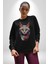 Renki Kedi Sarı Gözlü Tekir Kadın Erkek Siyah Baskılı Sweatshirt 3