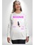 Parlayan Siyah Kedi Kadın Erkek Beyaz Sweatshirt 3