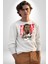 Basketbol Oyun Zamanı Kadın Erkek Beyaz Sweatshirt 1