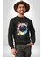 Sulu Boya Pug Köpek Kadın Erkek Siyah Sweatshirt 4