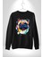 Sulu Boya Pug Köpek Kadın Erkek Siyah Sweatshirt 5