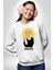 Yalnız Kadına Şiddete Hayır Kadın Erkek Beyaz Sweatshirt 3