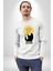 Yalnız Kadına Şiddete Hayır Kadın Erkek Beyaz Sweatshirt 4