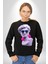 Kulaklık Gözlük Pop Art Heykel Kadın Erkek Siyah Sweatshirt 2