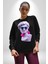 Kulaklık Gözlük Pop Art Heykel Kadın Erkek Siyah Sweatshirt 4