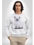 Beyaz Yavru Kedi Kadın Erkek Beyaz Sweatshirt 3
