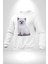 Beyaz Yavru Kedi Kadın Erkek Beyaz Sweatshirt 5
