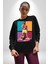 Muhammed Ali Boks Ayağa Kalk ve Dövüş Kadın Erkek Siyah Sweatshirt 5