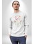 Sadece Yaşamak Kadın Erkek Beyaz Sweatshirt 3