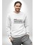 The Night Agent Kadın Erkek Beyaz Baskılı Sweatshirt 2