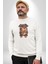 Sevimli Çoban Köpeği Kadın Erkek Beyaz Baskılı Sweatshirt 5