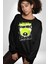 Sık Sık Mutlu Gülmek Teddy Bear Kadın Erkek Siyah Sweatshirt 1